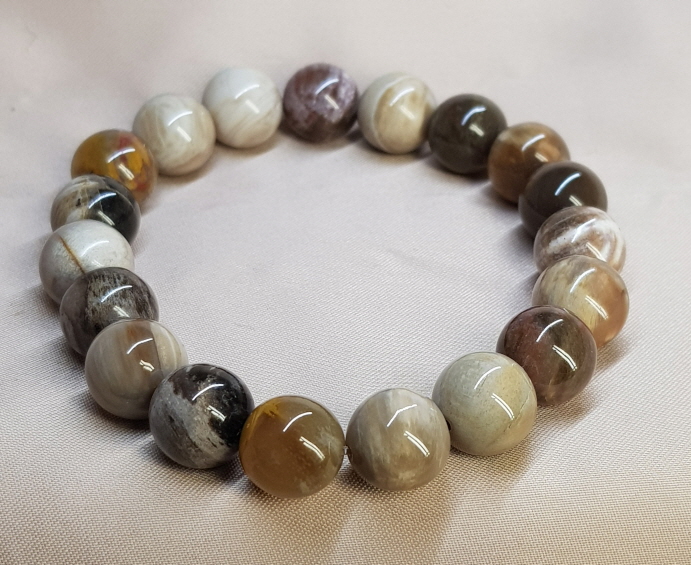 나무화석수정(규화목)10mm팔찌